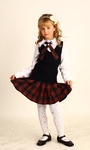 Школьная форма Бордовая коллекция  Жилет-майка, юбка, галстук "ушки", блузка с кружевом и застрочкой