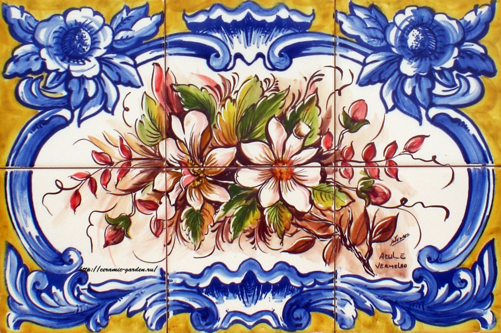 панно  цветы ручная роспись