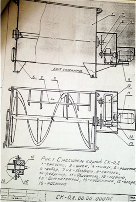 Смеситель кормов СК-0,8