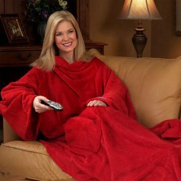 Одеяло с рукавами Snuggie (плед-халат Снагги) (красный)