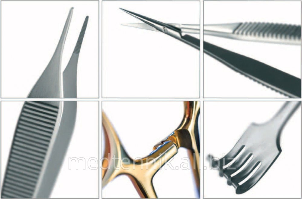 Большой набор хирургических инструментов для трахеотомии 36 наименований, 99 единиц.