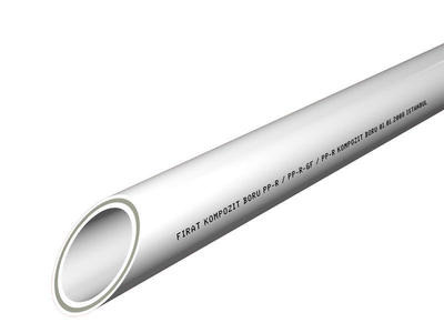 Полипропиленовая труба белая армированная стекловолокном (композит) PPRC (ППРС) FIRAT PN25 d 20 мм