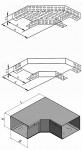 Лотки угловые для поворота трассы на 90 градусов в горизонтальной плоскостиКГП/КГГ