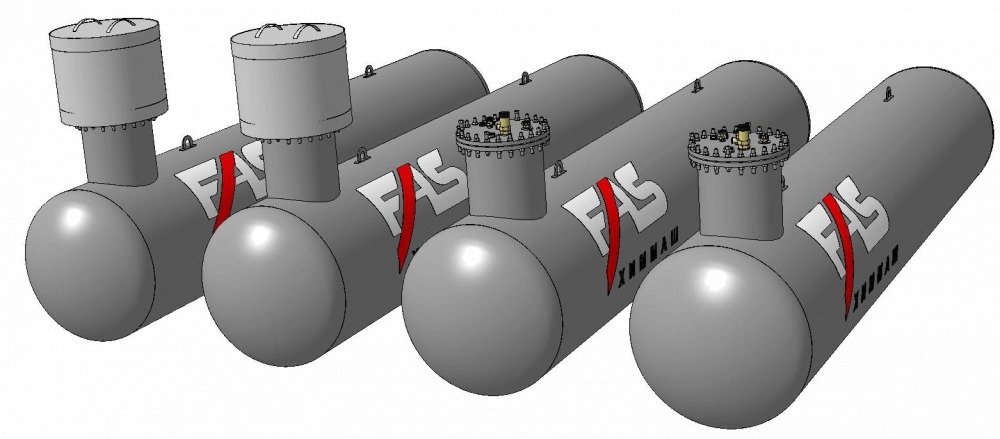 Подземный газгольдер с высокой горловиной  FAS-6.5 – ПО для автономной газификации дома. Емкость объемом 6500л.