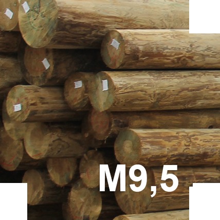 Опора деревянная пропитанная ЛЭП класса М9,5 в комплекте с полиэтиленовой крышкой и тремя оцинкованными