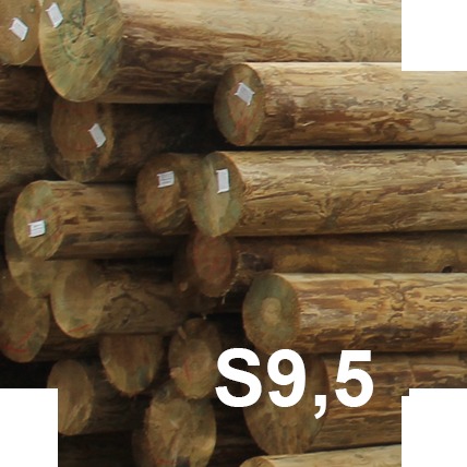 Опора деревянная пропитанная ЛЭП класса S9,5 в комплекте с полиэтиленовой крышкой и тремя оцинкованными гвоздями