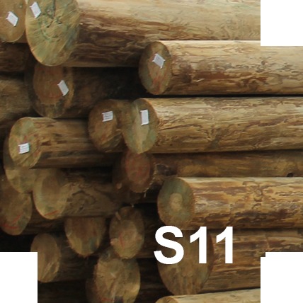 Опора деревянная пропитанная ЛЭП класса S11 в комплекте с полиэтиленовой крышкой и тремя оцинкованными гвоздями