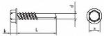 DIN 7504 K Cаморез с шестигранной головкой с длинным буром