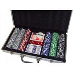 Подарочный комплект для покера на 300 фишек, алюминиевый кейс