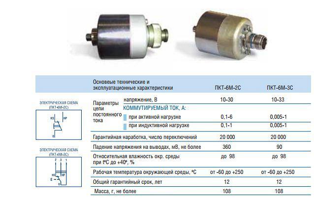 Переключатели концевой теплостойкий типа ПКТ-6М-2С, ПКТ-6М-3С