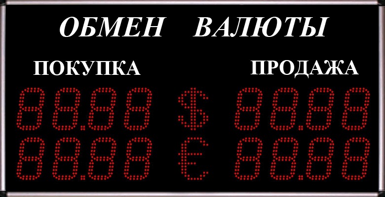 Электронное табло курсов обмена валют Электронное табло курсов обмена валют