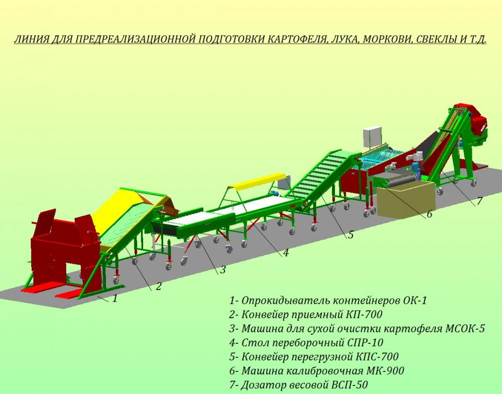 Линия по обработке картофеля, овощей, фруктов Линия по обработке картофеля, овощей, фруктов