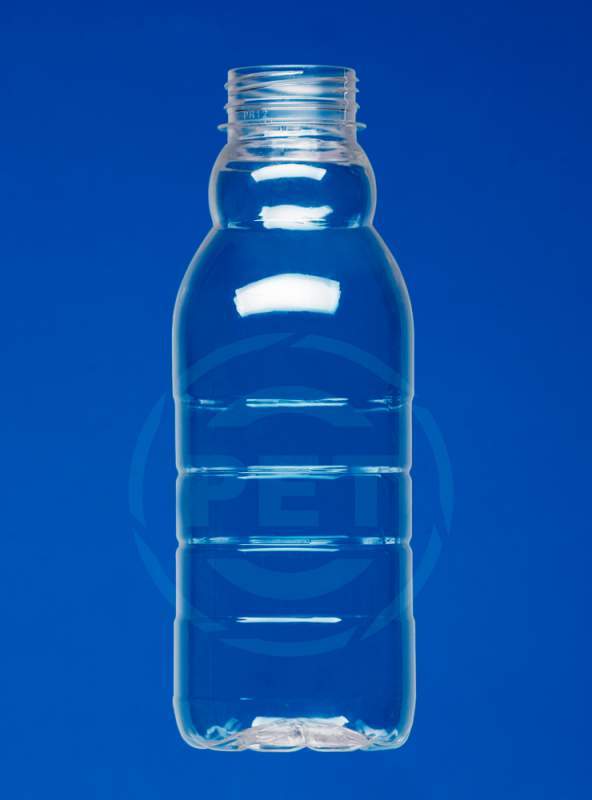 Бутылка пластиковая 0,5л. Прозрачная, круглая.