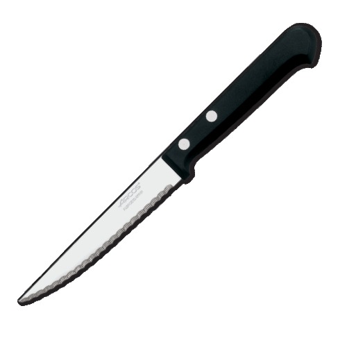 Нож для стейка с черной ручкой 11 см с черной пластиковой ручкой