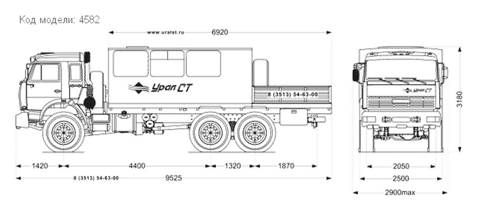 Автобус грузопассажирский с открытой грузовой платформой на шасси Камаз 43118-10 УСТ-54535