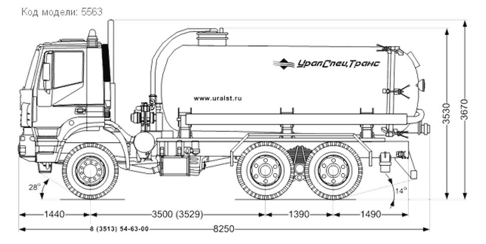 Автоцистерна вакуумная с открывающимся днищем МВ-11-ОД IVECO TRAKKER AD-N380T