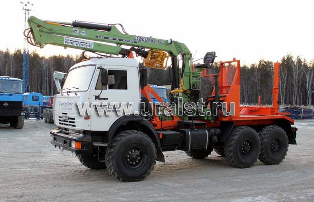 Лесовоз на шасси автомобиля Камаз 43118 с манипулятором АТЛАНТ-90 Лесовоз на шасси автомобиля Камаз 43118 с манипулятором АТЛАНТ-90