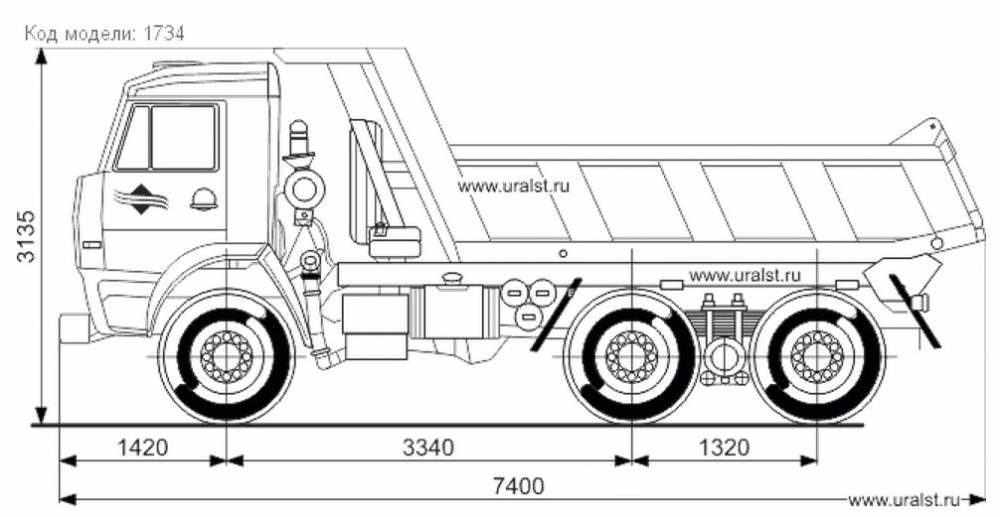 Самосвал КАМАЗ - 65111-013 Самосвал КАМАЗ - 65111-013