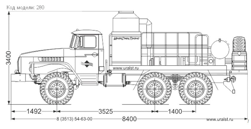 Агрегат депарафинирования АДПМ-12/150 на шасси Урал-43203-1112-41 Агрегат депарафинирования АДПМ-12/150 на шасси Урал-43203-1112-41