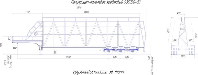 Полуприцеп панелевоз 935030-03, 36 тонн