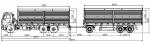 Автопоезд зерновоз КАМАЗ 6520 с 3-х осным прицепом