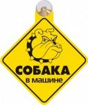 Знак-табличка на присоске  "Злая собака в машине"
