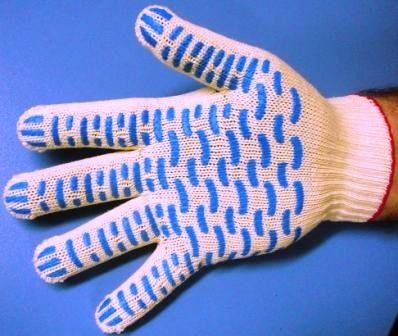Перчатки трикотажные 4-нитка с ПВХ волна