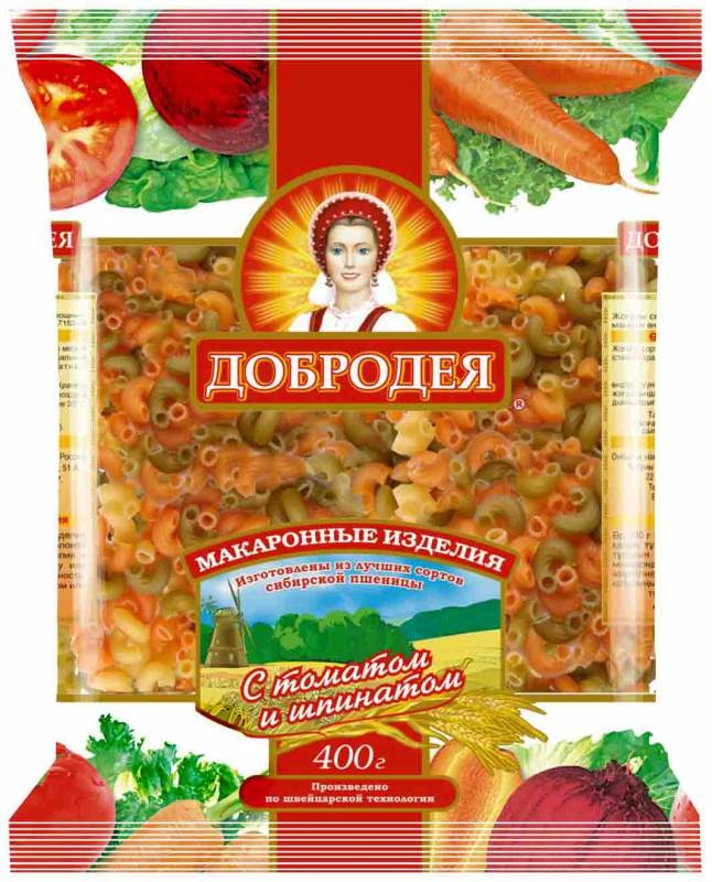 Ригатоны и Перья с томатом и шпинатом, 400 г.