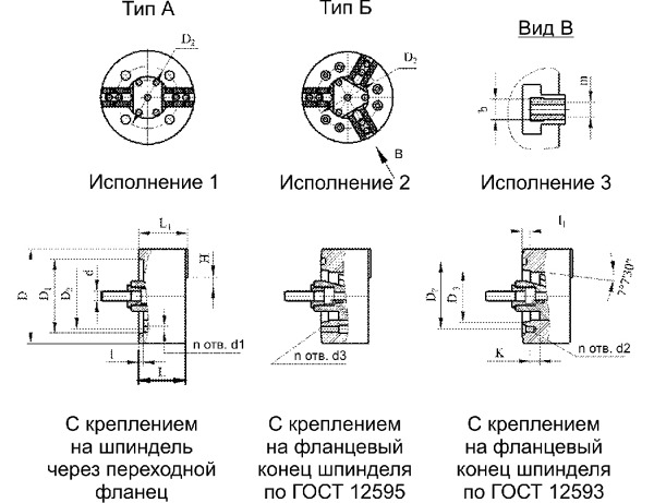 П-н 3-х кул.с мех.заж-м, самоц. 7102-0080У-1-2 (-0081У) 315 мм