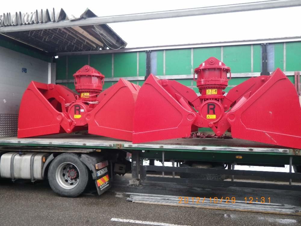 грейфер R42/3000H rozzi, двухчелюстной, для сыпучих, 3 куб.м. в сборе с ротатором и подвеской грейфер R42/3000H rozzi, двухчелюстной, для сыпучих, 3 куб.м. в сборе с ротатором и подвеской