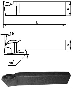 Резцы токарные подрезные отогнутые с твёрдосплавными пластинами