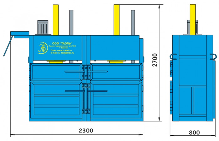 Пресс гидравлический пакетировочный двухкамерный ПГП-15МУ-ДД