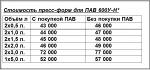 Прессформы для ПАВ 600У-Н