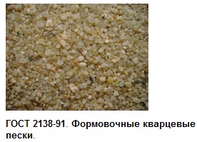 формовочный кварцевый песок ГОСТ 2138-91