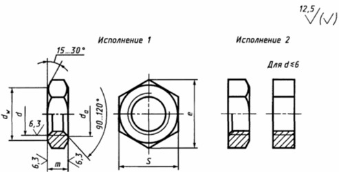 Гайка низкая ГОСТ 5916-70, 5929-70