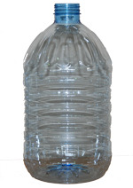 ПЭТ-бутыли 5 литров круглые (одноразовые), в комплекте с ручкой и крышкой