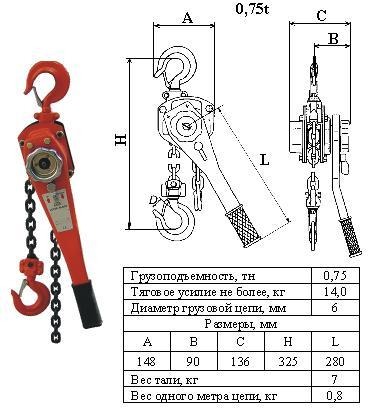Таль ручная рычажная