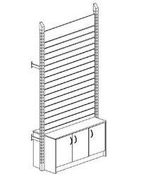 Стеллаж пристенный с тумбой и стеновой панелью арт.BS21
