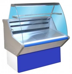 Витрина холодильная ВХСн-1,0 Нова с гнутым стеклом,нержавейка