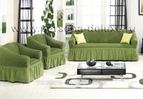 Набор чехлов на диван и кресла на резинке универсальный Турция