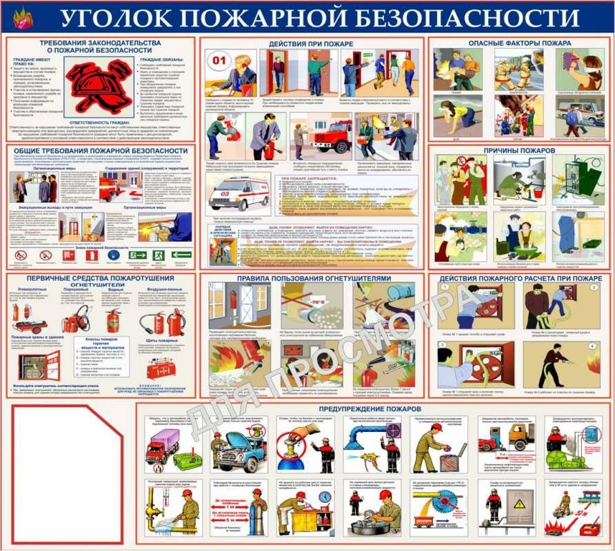 Стенд УГОЛОК ПОЖАРНОЙ БЕЗОПАСНОСТИ