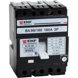 Выключатель автоматический 3п  160А 35кА ВА-99   ТМ рег. (mccb99-160-160) EKF
