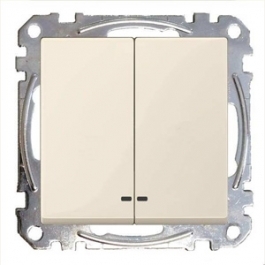 Выключатель двухклавишный в рамку с подсветкой беж. MTN3135-1344 M-Trend Schneider Electric