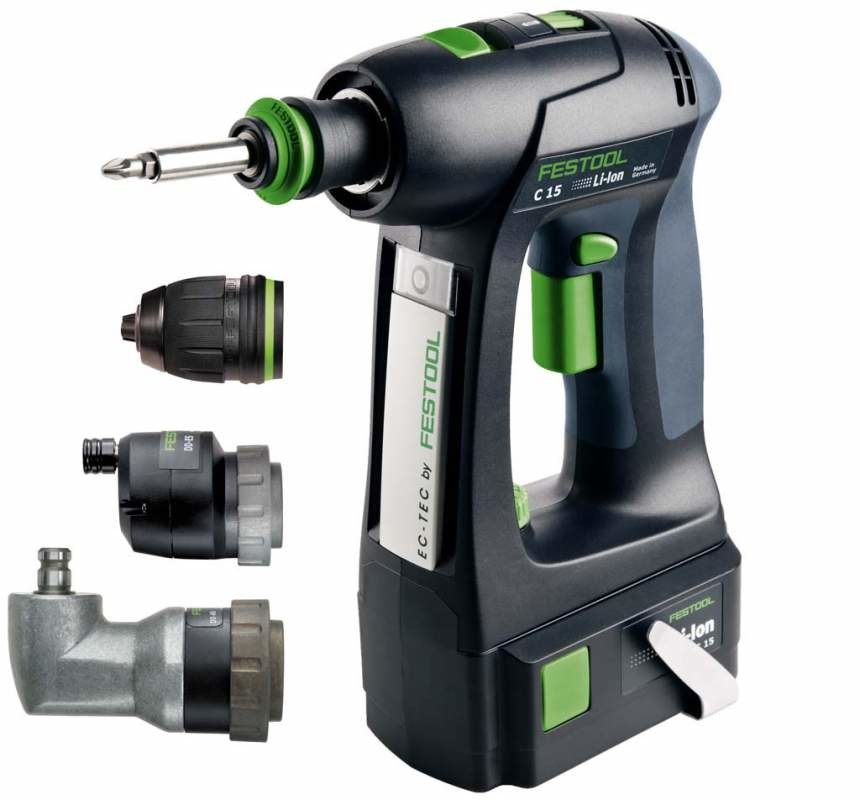 Аккумуляторная дрель-шуруповерт FESTOOL C 15 Li 3.0 Set Box