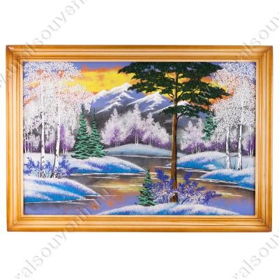 Картина Зимний пейзаж багет дерево №6 40х60 см