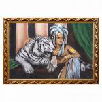 Картина Белый тигр багет №7, 50х70 см