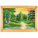 Картина Летний пейзаж багет дерево №6, 40х60 см
