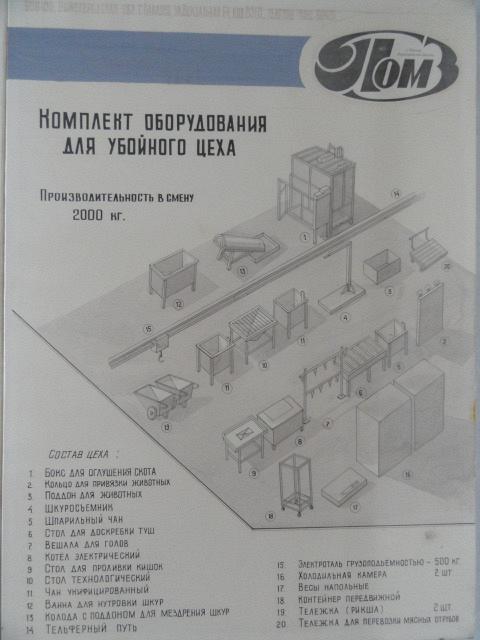 Комплект оборудования для убойного цеха