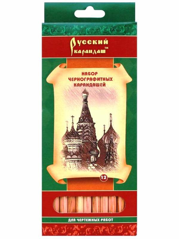 Набор простых карандашей Собор Василия Блаженного 12 штук
