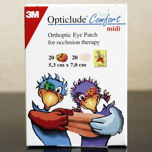 Глазные клеящие повязки 5,3 cм х 7,0 см цветные (40шт) 1646V Opticlude Comfort Midi